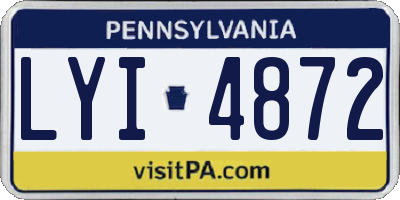 PA license plate LYI4872