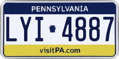 PA license plate LYI4887