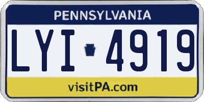 PA license plate LYI4919