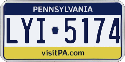 PA license plate LYI5174