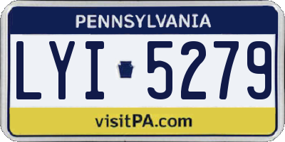 PA license plate LYI5279