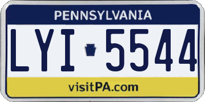 PA license plate LYI5544