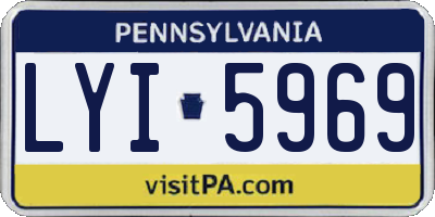 PA license plate LYI5969