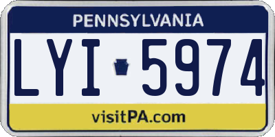 PA license plate LYI5974