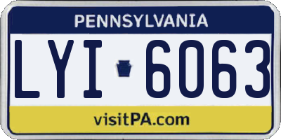 PA license plate LYI6063