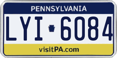 PA license plate LYI6084