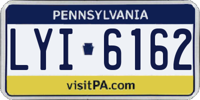 PA license plate LYI6162