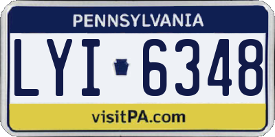 PA license plate LYI6348