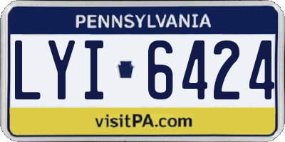 PA license plate LYI6424
