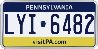 PA license plate LYI6482