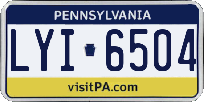 PA license plate LYI6504