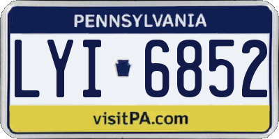 PA license plate LYI6852