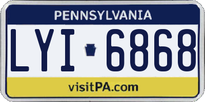 PA license plate LYI6868