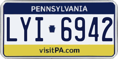 PA license plate LYI6942