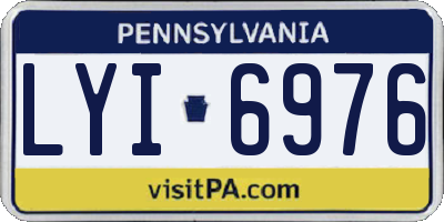 PA license plate LYI6976