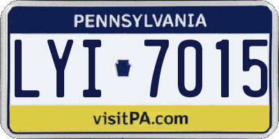 PA license plate LYI7015