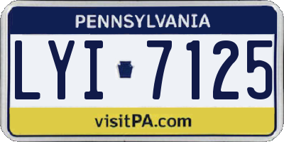 PA license plate LYI7125