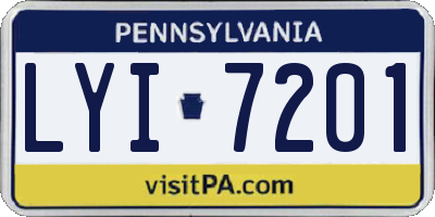 PA license plate LYI7201
