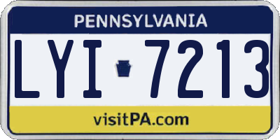 PA license plate LYI7213