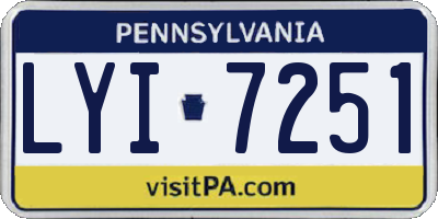 PA license plate LYI7251
