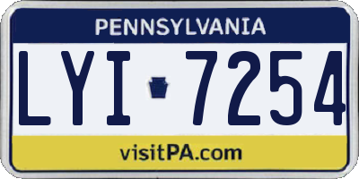 PA license plate LYI7254