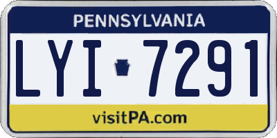 PA license plate LYI7291