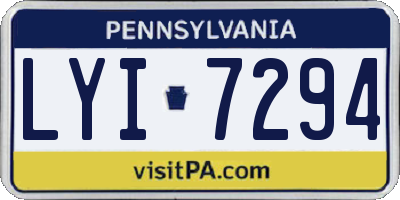 PA license plate LYI7294