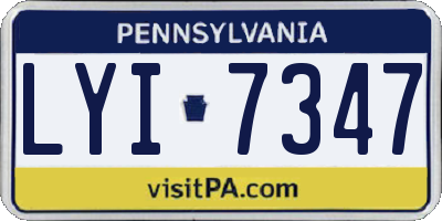 PA license plate LYI7347