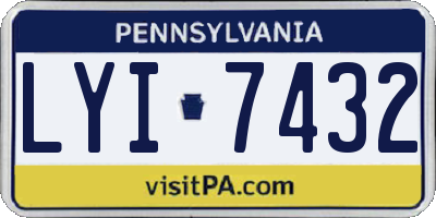 PA license plate LYI7432