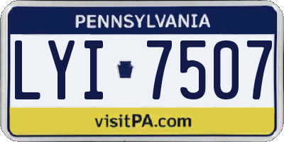 PA license plate LYI7507