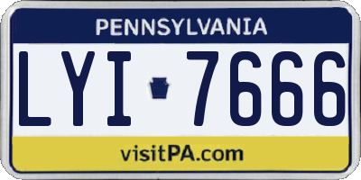 PA license plate LYI7666