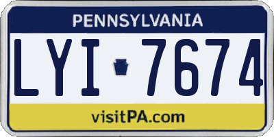PA license plate LYI7674