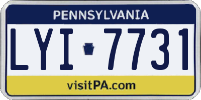 PA license plate LYI7731