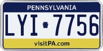 PA license plate LYI7756