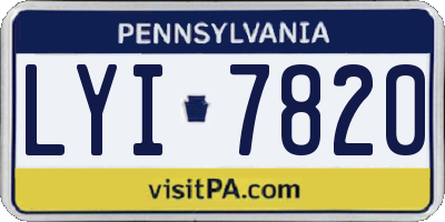 PA license plate LYI7820