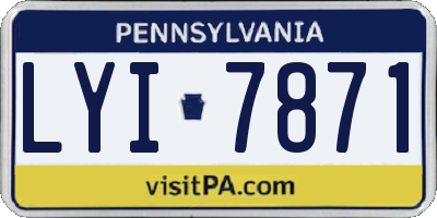 PA license plate LYI7871