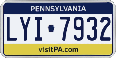 PA license plate LYI7932