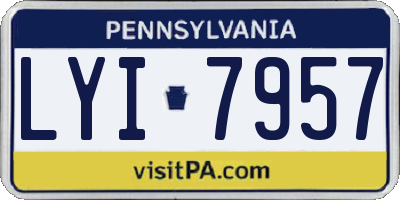 PA license plate LYI7957