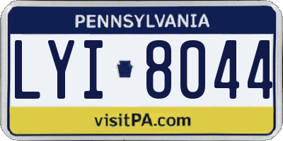 PA license plate LYI8044