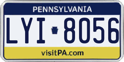 PA license plate LYI8056