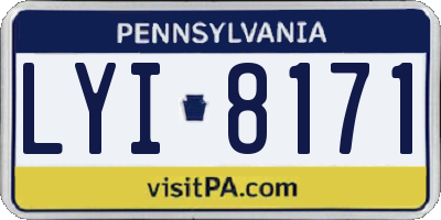 PA license plate LYI8171
