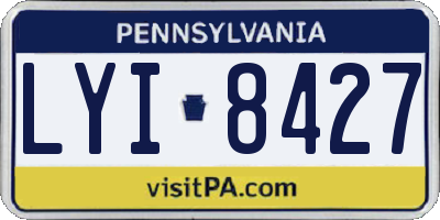 PA license plate LYI8427