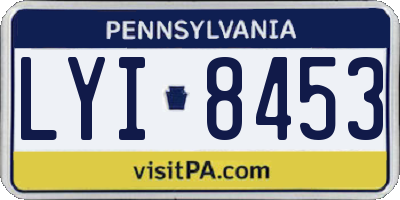 PA license plate LYI8453