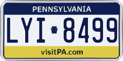 PA license plate LYI8499