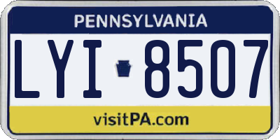 PA license plate LYI8507