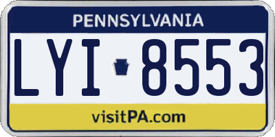 PA license plate LYI8553