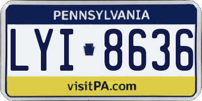 PA license plate LYI8636