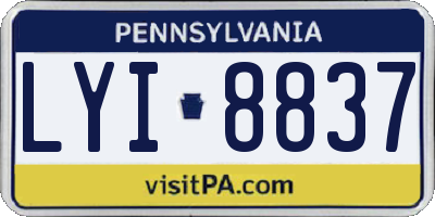PA license plate LYI8837