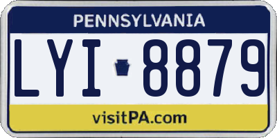 PA license plate LYI8879