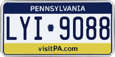 PA license plate LYI9088